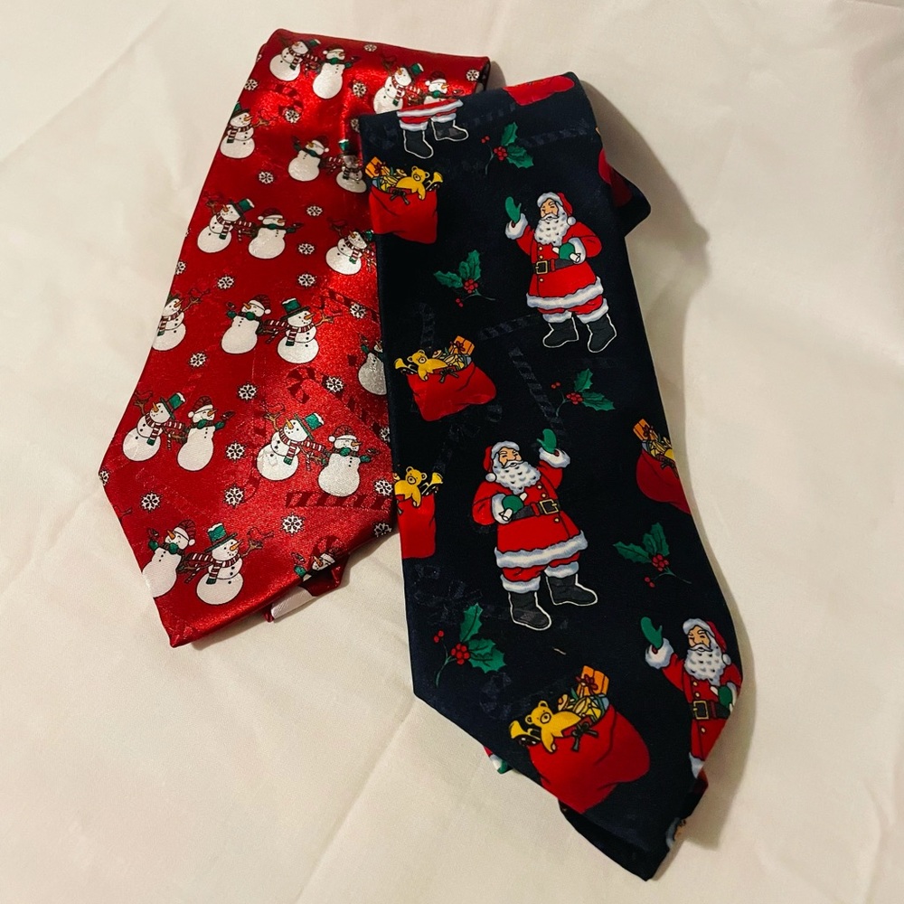 Pair of Hallmark Holiday/ Santa/ Snowman Ties